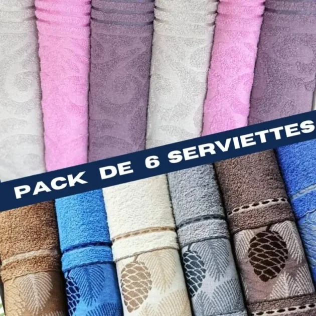 Pack 6 serviettes